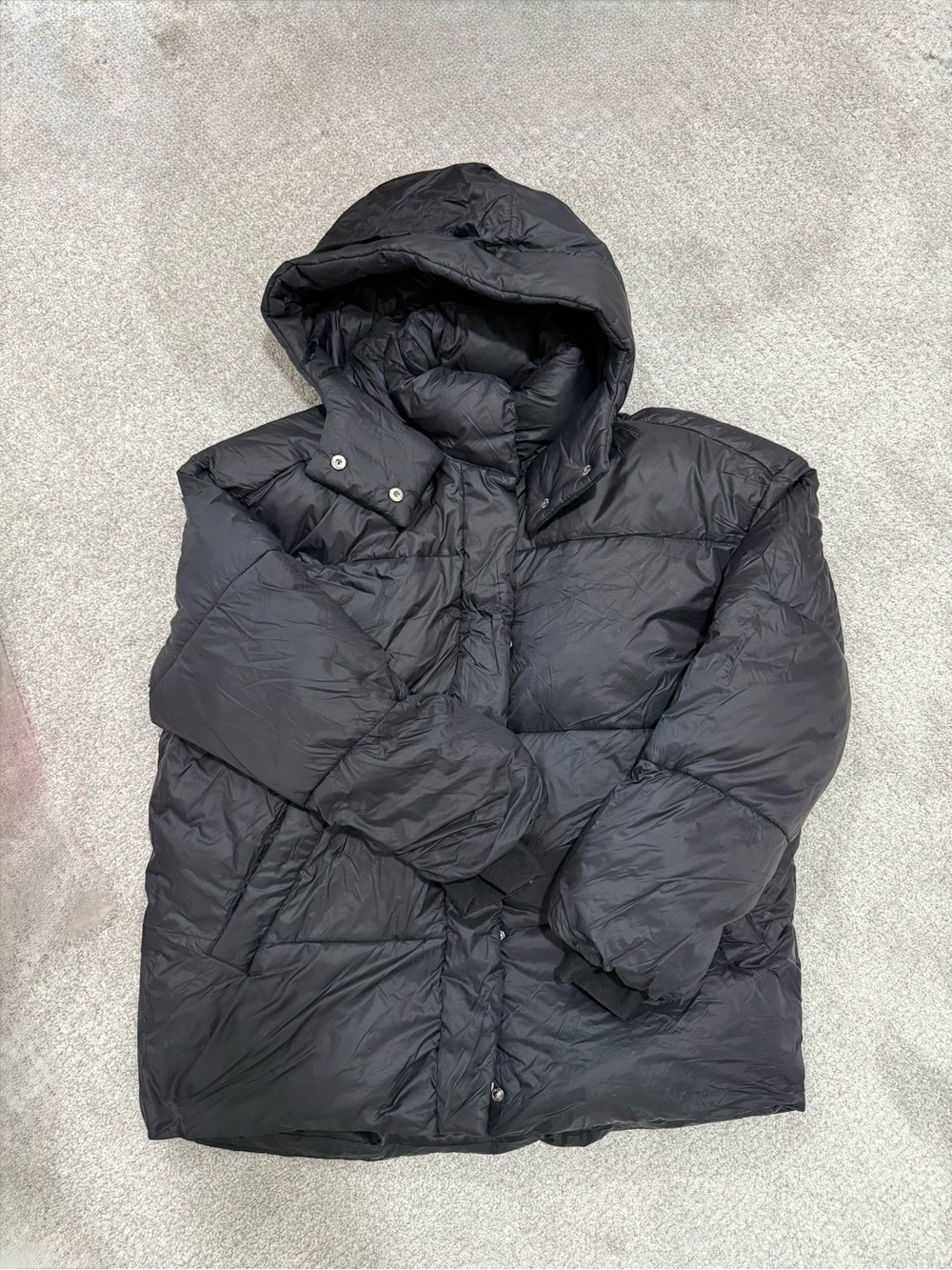 Abercrombie & Fitch Black Hooded Puffer Jacket